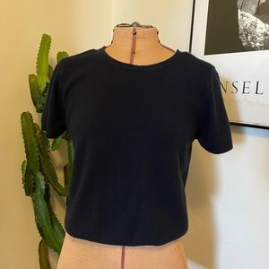 Vintage Cashmere Knit Cropped Sweater Top